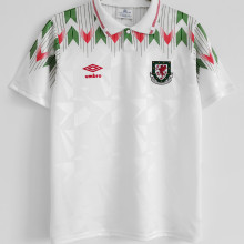 1990/92 Wales Away White Retro Soccer Jersey