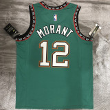 Grizzlies Morant #12 Green NBA Jerseys Hot Pressed