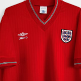 1984/1987 England Away Red Retro Soccer Jersey