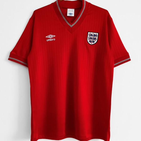1984/1987 England Away Red Retro Soccer Jersey