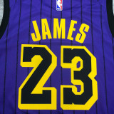 2018 LA Lakers JAMES # 23 Purple Stripe Limited Edition NBA Jerseys Hot Pressed