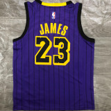 2018 LA Lakers JAMES # 23 Purple Stripe Limited Edition NBA Jerseys Hot Pressed