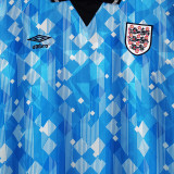 1990 England Away Blue Retro Soccer Jersey