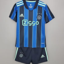 2021/22 Ajax Away Blue Black Kids Soccer Jersey