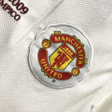 2008/09 M Utd Away White Retro UCL Version Long Sleeve Retro Soccer Jersey (胸前有绣欧冠决赛小字）