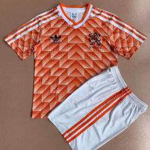1988 Netherlands Home Orange Retro Kids Soccer Jersey