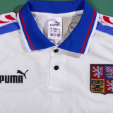 1996 Czech Away White Retro Soccer Jersey
