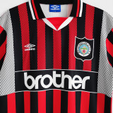 1994/1996 Man City Away Red Black Retro Soccer Jersey