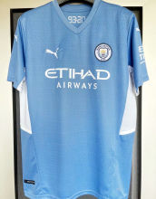 2021/22 Man City 1:1 Quality Home Blue Fans Soccer Jersey
