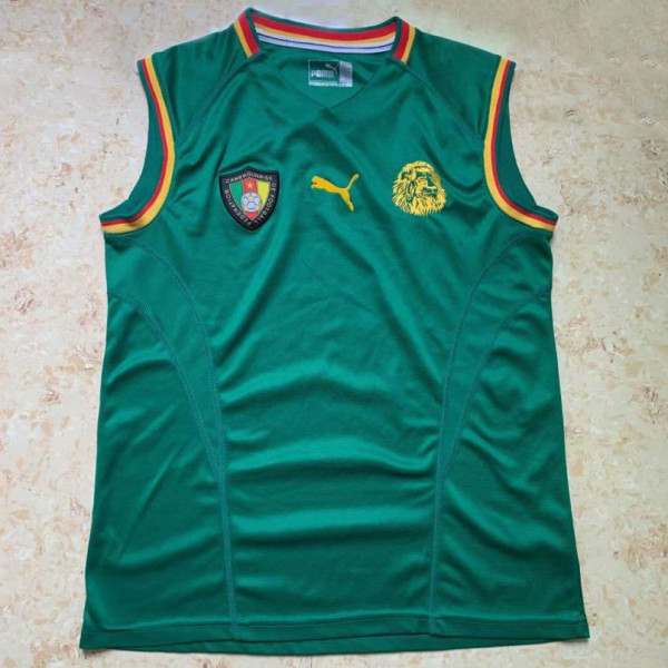 2002 Cameroun Home Green Retro Soccer Jersey