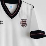 1984/1987 England Home White Retro Soccer Jersey