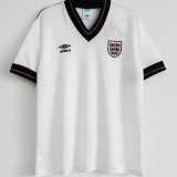 1984/1987 England Home White Retro Soccer Jersey