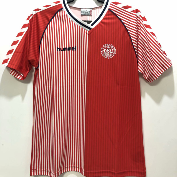 1986 Denmark Home Red Retro Soccer Jersey