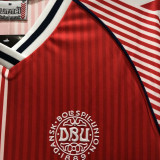 1986 Denmark Home Red Retro Soccer Jersey