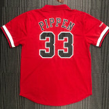 PIPPEN # 33 Bulls Red Mitchell Ness Retro Jerseys