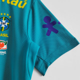 2021/22 Brazil Light Blue POLO Soccer Jersey有钮