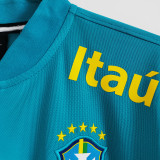 2021/22 Brazil Light Blue POLO Soccer Jersey有钮