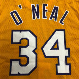 O'Neal # 34 Lakers Yellow Mitchell Ness Retro Jerseys