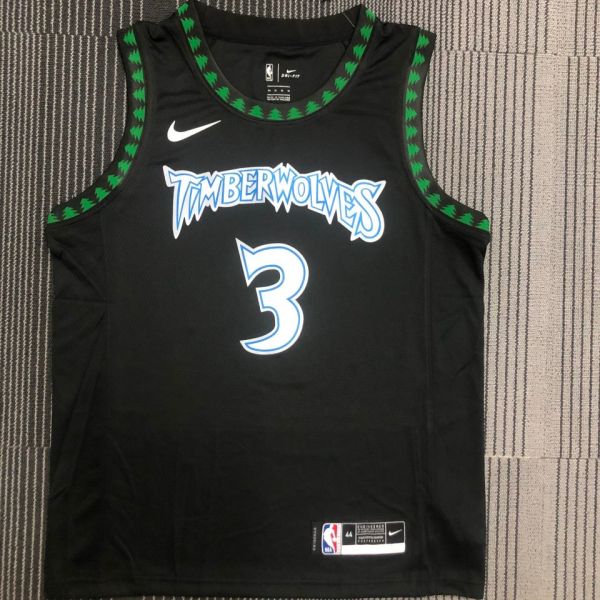 2018 Timberwolves MARBURY # 3 Black Retro NBA Jerseys Hot Pressed