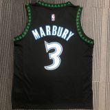 2018 Timberwolves MARBURY # 3 Black Retro NBA Jerseys Hot Pressed