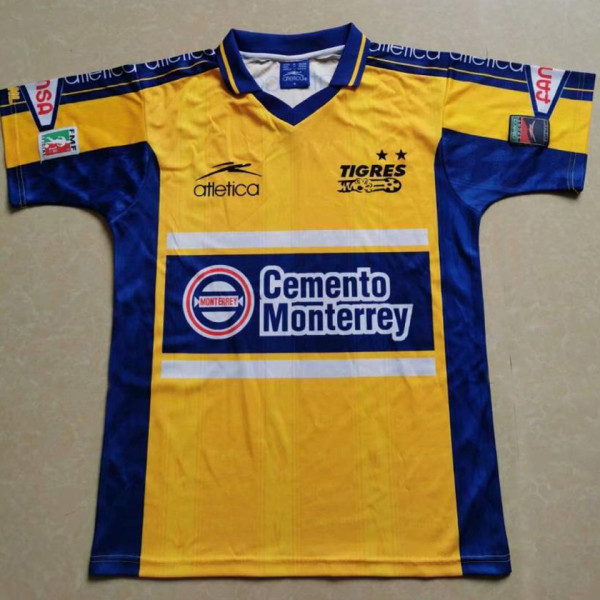 1999 Tigres Yellow Retro Soccer Jersey