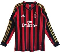2013/14 AC Milan Home Retro Long Sleeve Soccer Jersey