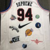 Supreme X Nike NBA White Jerseys Hot Pressed