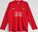 2007-08 M Utd Home Red Long Sleeve Retro Jersey League Version联赛版