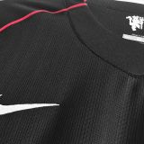 2007-08 M Utd Away Black Long Sleeve Retro Soccer Jersey