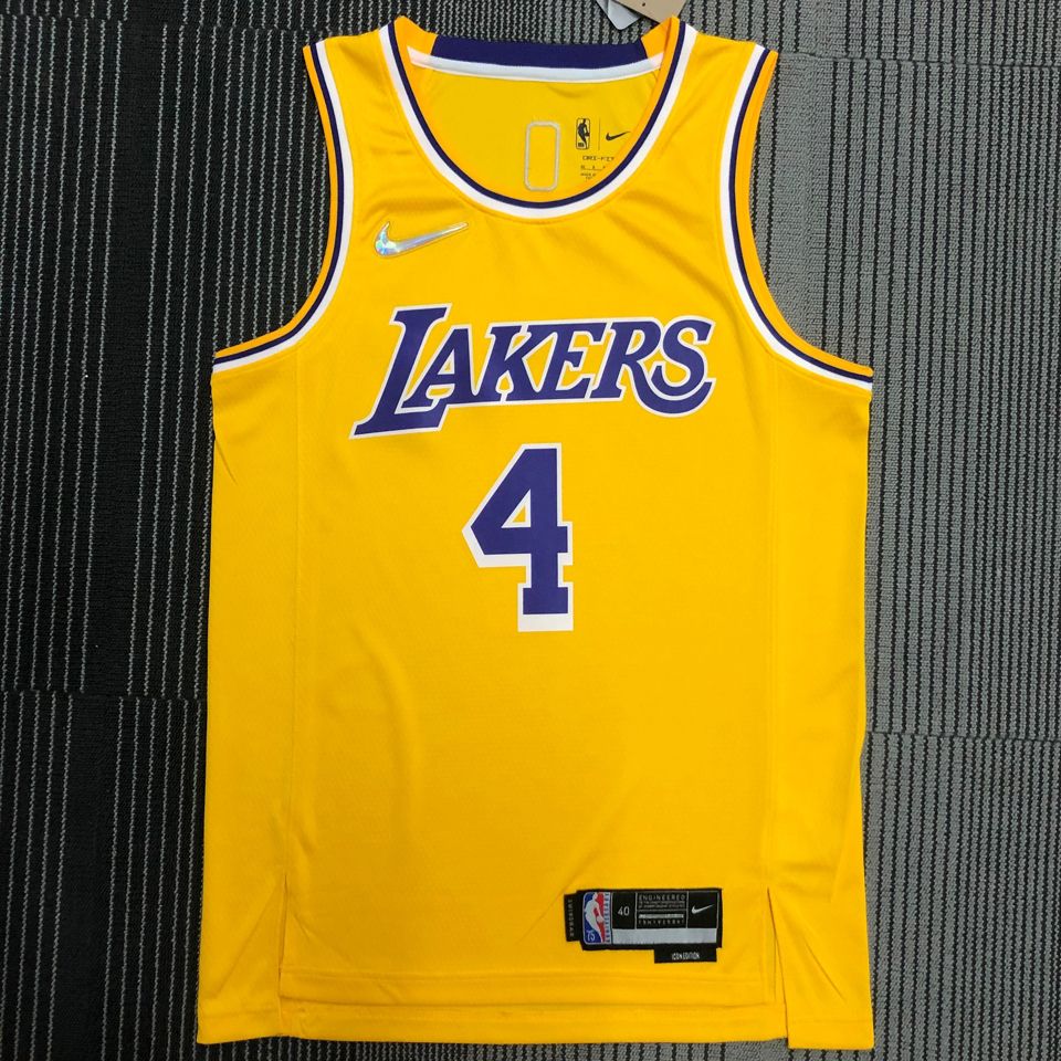 2022 Lakers RONDO #4 Yellow 75 Years NBA Jerseys