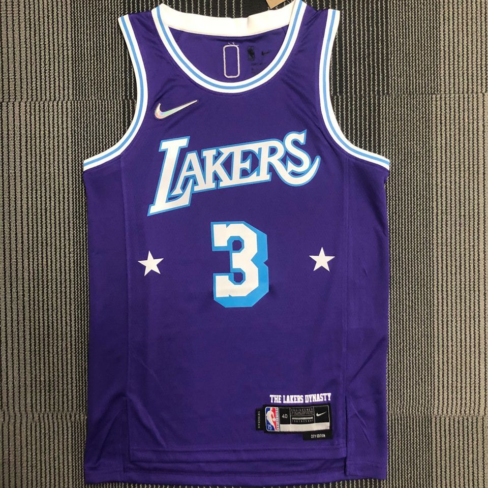 2022 Lakers DAVIS 3 City Edition 75 Years NBA Jerseys