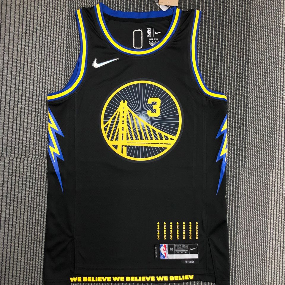 2022 Warriors POOLE #3 Black 75 Years NBA Jerseys