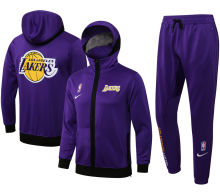 2022 LA Lakers Purple Hoody Zipper Jacket Tracksuit(湖人)