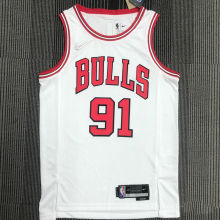 2022 Bulls Rodman #91 White 75 Years NBA Jerseys 75周年