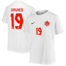 DAVIES #19 Canada Away White Fans Soccer Jersey 2022