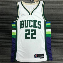 2022 Bucks MIODLETON # 22  White 75 Years NBA Jerseys 75周年