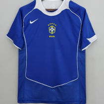 2004/06 Brazil Away Blue Retro Soccer Jersey