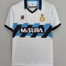 1990/91 In Milan Away White Retro Soccer Jersey
