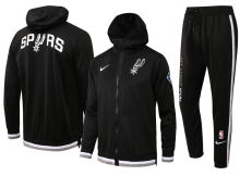 2022  Spurs Black Hoody Zipper Jacket Tracksuit（马刺）