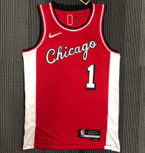 2022 Bulls Red #1 Red 75 Years NBA Jerseys 75周年