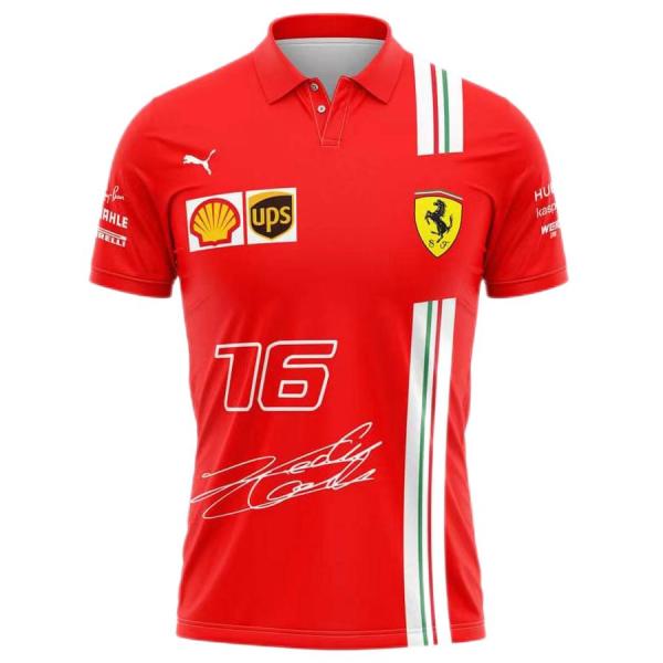 2022 Ferrari F1 Charles Leclerc #16 POLO Team T-Shirt 背后16