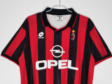 1995/96 AC Milan Home Red Black Retro Soccer Jersey