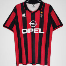 1995/96 AC Milan Home Red Black Retro Soccer Jersey