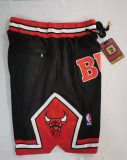 Bulls B Round Head Black Four Bags NBA Pants