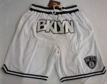 Nets White Four Bags NBA Pants