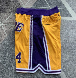 Lakers Kobe Yellow Four Bags NBA Pants