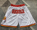 Rockets White Four Bags NBA Pants