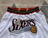 76ers White Four Bags NBA Pants