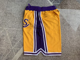 Lakers Yellow Four Bags NBA Pants