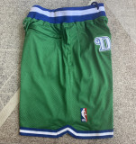 Mavericks Retro Green Four Bags NBA Pants
